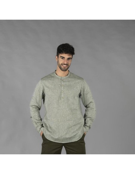 CAMISA HOMBRE LINO/COTTON CUELLO MAO TIWI