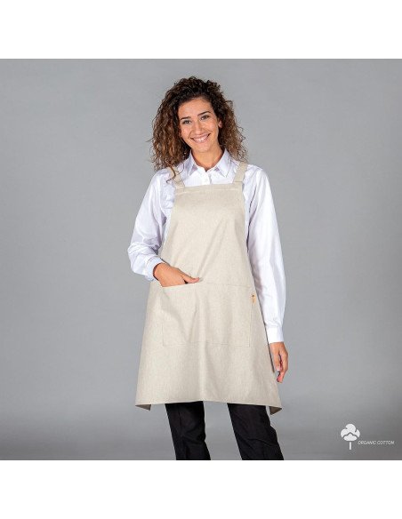 DELANTAL CON PETO TEJIDO ORGANICO 76X92 CM