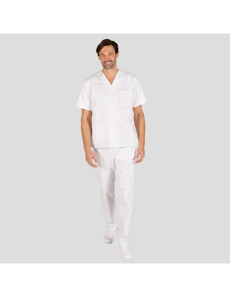 CONJUNTO UNISEX BLUSA CUELLO PICO /PANTALON GOMA ENTERA "RED LINE"