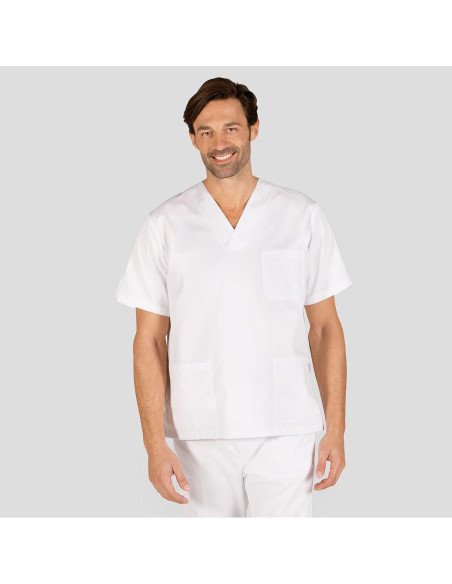 BLUSA SANITARIO UNISEX PICO SARGA BLANCA