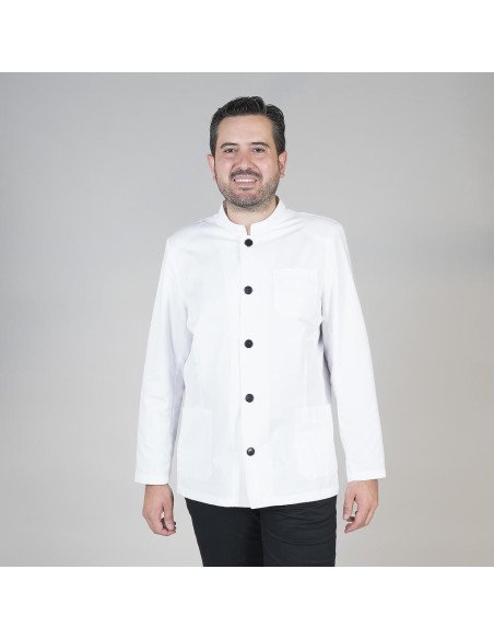 CHAQUETA HOMBRE CUELLO MAO BLANCA