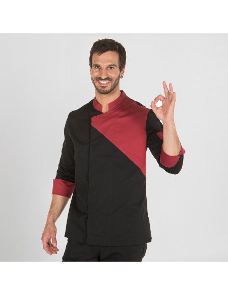 CHAQUETA COCINA UNISEX NEGRO M/L COMBI