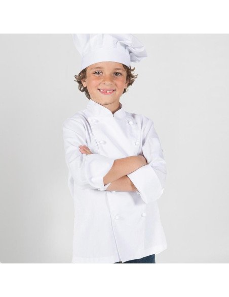 CHAQUETA COCINERO INFANTIL BLANCA