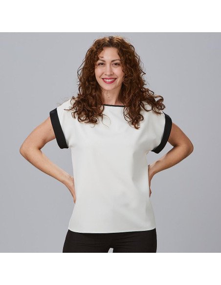 BLUSA MUJER MANGA CORTA VUELTA