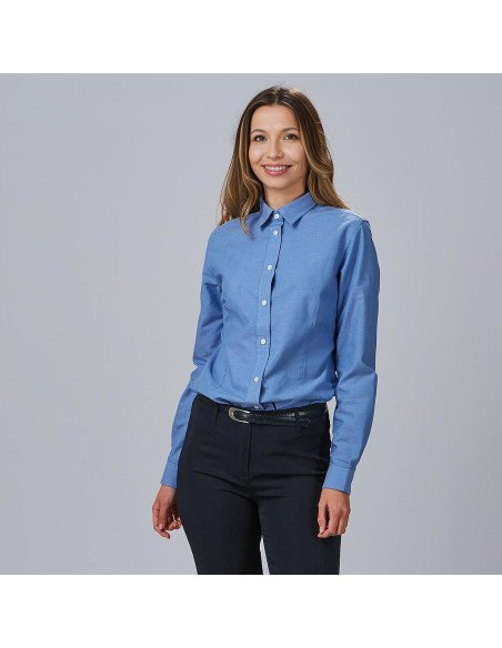 CAMISA MUJER M/L OXFORD "RED LINE"