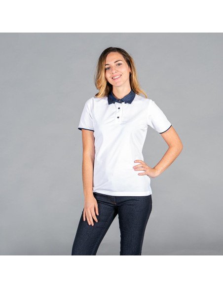 POLO MUJER CUELLO CAMISERO TEJANO "RED LINE"