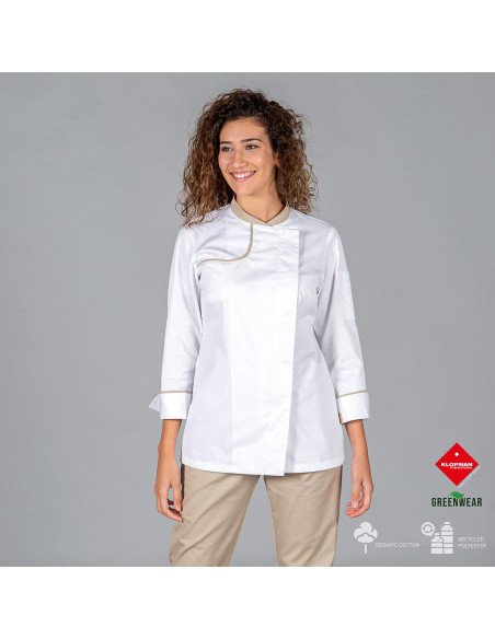 CHAQUETA COCINA MUJER ANAYA TEJIDO RECICLADO Y ORGANICO KLOPMAN
