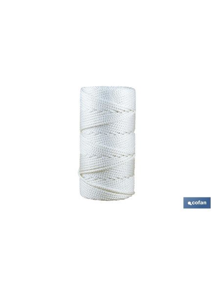 CUERDA TRENZADA DE POLIESTER 6 MM 200 MTS BCO