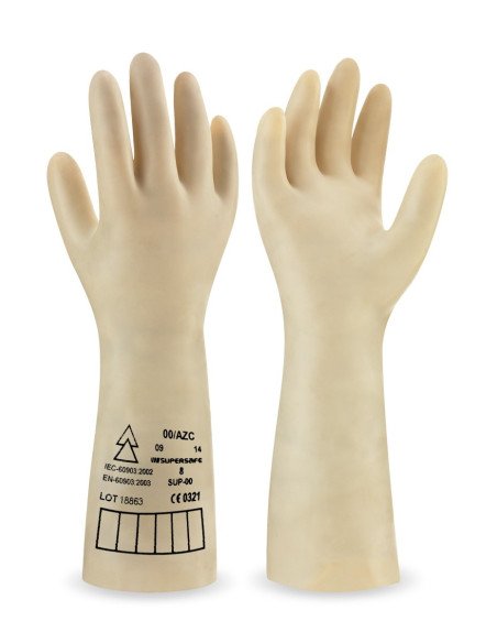 688DI4BE Guantes de látex natural sin soporte para trabajos eléctricos CLASE 4  36000V Supersafe GP