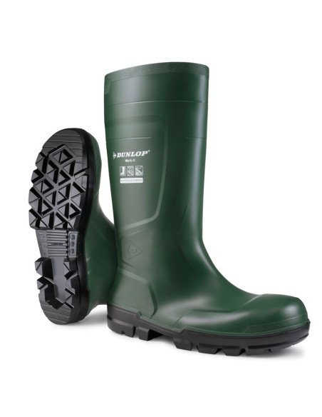 NB2KL01V Bota de agua verde de seguridad PVC caña alta Dunlop® (S5 SR LO LG)