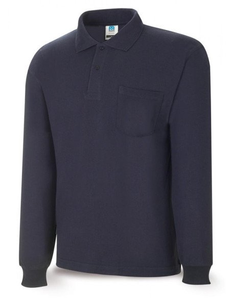 1288PAMLAM Polo BASIC azul marino 100% algodón 200 gr Manga larga