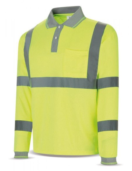 1288PAVMLYF Polo AV doble capa poliéster algodón amarillo 200 gr