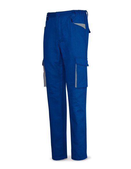488PSUPTOPAZ Pantalón azulina en Algodón de 270 g Multibolsillos