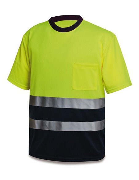 1288TSAVMCYFA Camiseta AV poliéster amarillo azul marino 150 gr