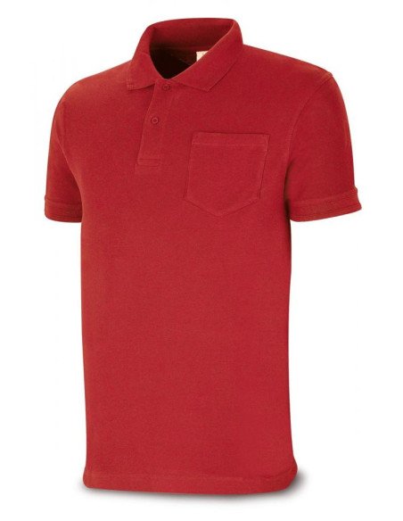 1288PAMCR Polo BASIC rojo 100% algodón 175 gr Manga corta