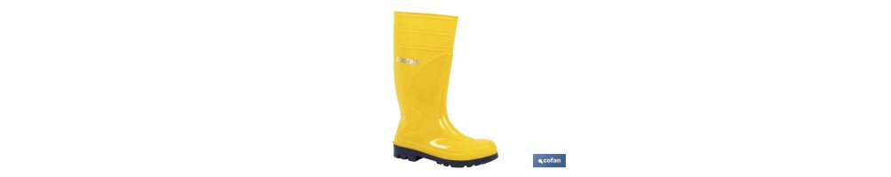 Bota de Agua| Seguridad S5 | Color Amarillo | Fabricada en PVC | Puntera y Plantilla de Acero