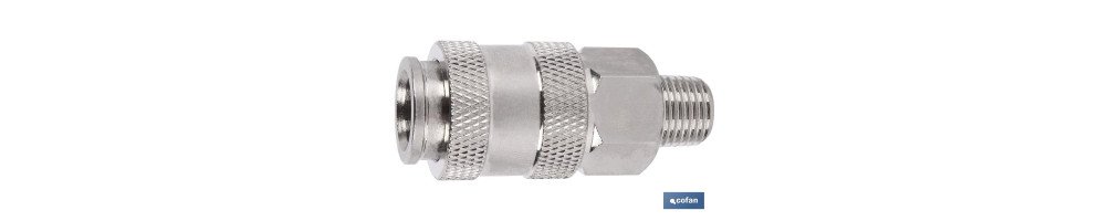 Enchufe rápido universal rosca macho 1/2 | Acoplador Hembra universal con rosca macho BSP 1/2 para instalaciones neumáticas