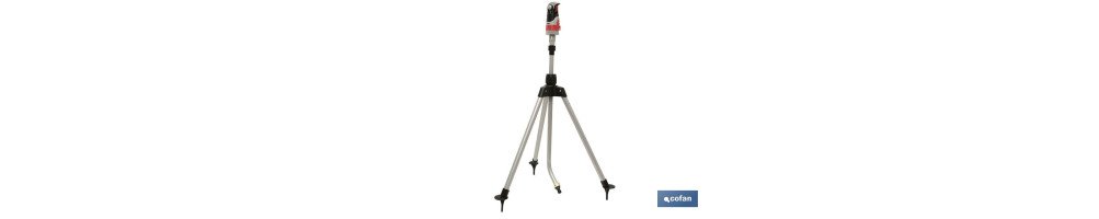 Aspersor 4 posiciones | Con trípode telescópico | Adecuado para el riego de jardines y césped