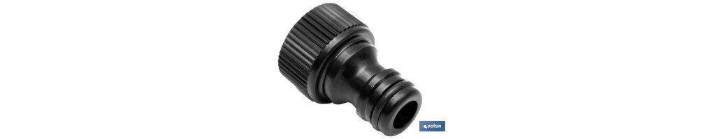 Adaptador de rosca | Hembra de polipropileno | Para manguera de jardín | Diferentes Medidas