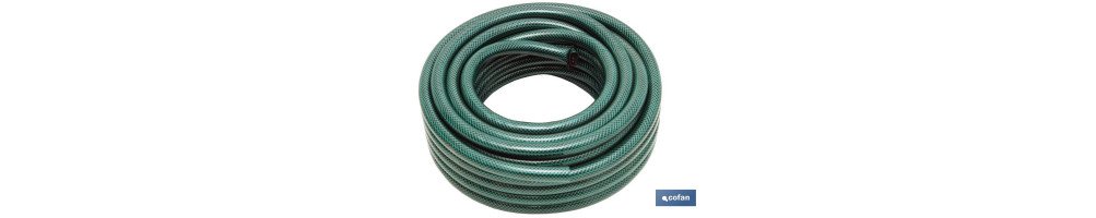Manguera de 3 capas | Fabricado en PVC de color verde | Con medida Ø 15 mm | Longitud en 15 y 20 metros