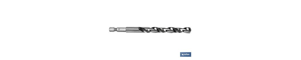 Broca rectificada HSS mango hex. 1/4”