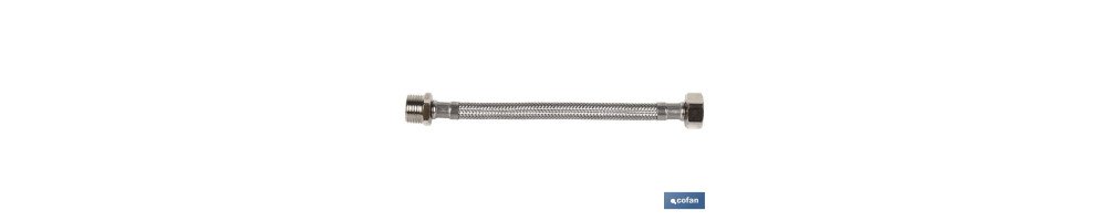 Conexión Flexible | Macho/Hembra | Acero Inoxidable | M 3/8 - H 3/8 | 40 cm de Longitud | Para lavabo, grifo y cocina
