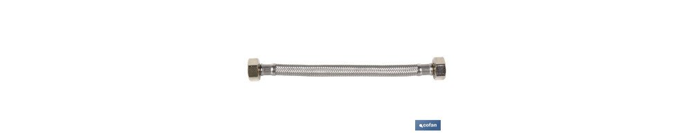 Conexión Flexible | Hembra/Hembra | Acero Inoxidable | H 1/2- H 3/8 | 40 cm de Longitud | Para lavabo, grifo y cocina