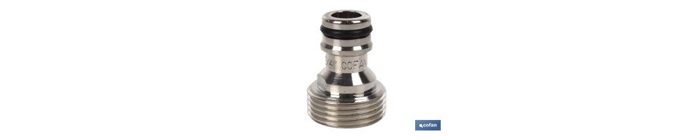 Adaptador de latón de rosca macho 3/4 pulgadas | Apto para manguera | Ideal para jardinería