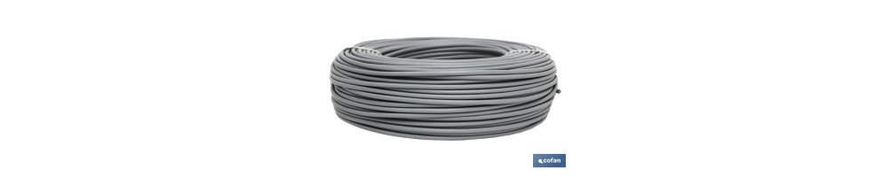 Rollo Cable Eléctrico H07V-K de 100 m | Sección de cable de varias medidas | Color: Gris