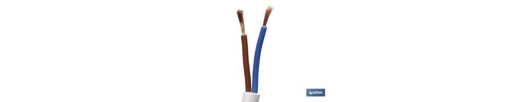 Rollo Cable Eléctrico de 100 m | PVC H05VV-F | Sección 2 x 1 mm2 | Color Blanco