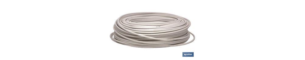 Rollo de cable de Antena TV- Satélite-TDT | Color blanco | Longitud 100 metros