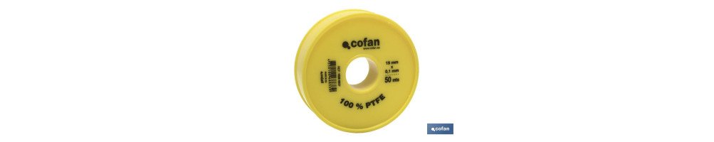 Rollo de cinta PTFE | Varias Medidas | Envase de 1 uds
