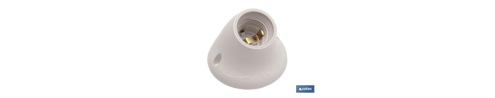 Portalámparas Termoplástico E-27 de superficie | Zócalo curvo | Color Blanco