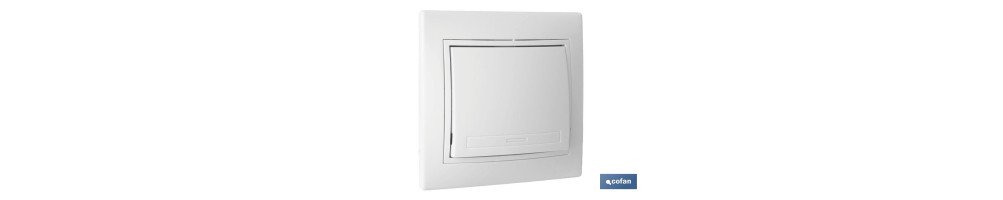 Interruptor - Conmutador de empotrar | Modelo Pacific | 10 A - 250 V | Color blanco