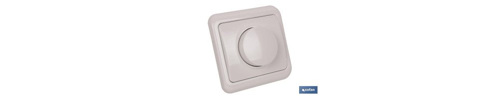 Regulador de luz de empotrar | Modelo Pacific | 16 A - 250 V - 500 W | Color blanco