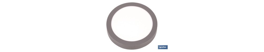 Downlight Gris redondo Superficie