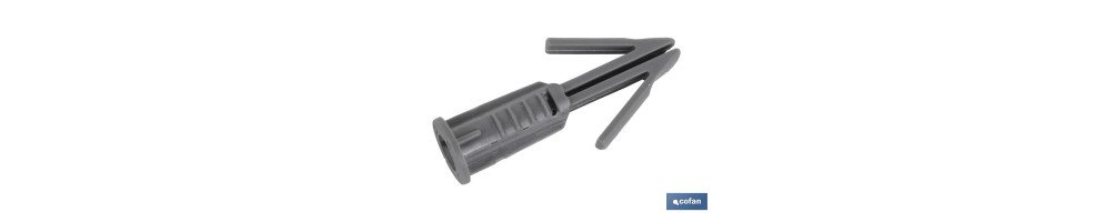 Taco flecha para placas de yeso | Medidas de Ø 6 x 10 mm y Ø 6 x 17 mm