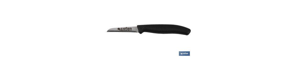 Cuchillo de Recolección | Pack de 12 Unidades | Modelo pico pato | Medida de la hoja 65 mm | Mango de Color negro