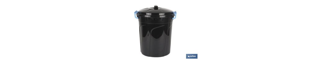Cubo de Basura | Color Negro | Capacidad 21 L | Con Asas de Cierre Incorporadas | Cubo de Basura con Tapa