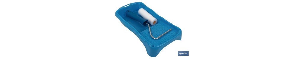 Kit de esmaltar compuesto de rodillo de espuma y cubeta | Medidas de la cubeta 16 x 31 | Medidas del rodillo 11 cm