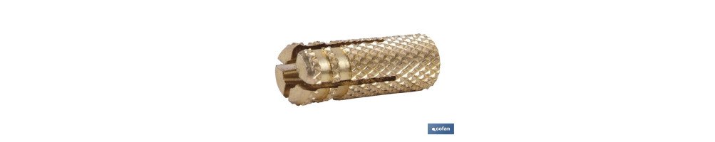 Taco de latón de expansión roscado interior | Medidas desde 4 mm hasta 12 mm | Fabricado en latón de alta calidad