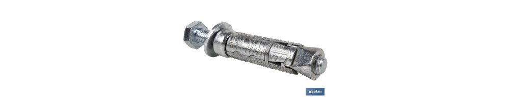 Anclaje de zamak HPM con tornillo de acero en calidad 8,8 | Medidas desde Ø 6 hasta 12 mm | Longitud desde 50 hasta 100 mm
