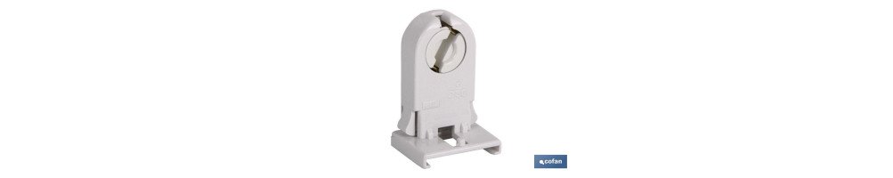 Portalámparas para tubos fluorescentes | Embornamiento rápido | Color blanco 2 A - 250 V