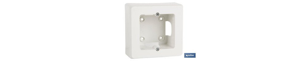 Caja de mecanismos de superficie para 1, 2 y 3 elementos | Disponible en varias medidas | Color blanco