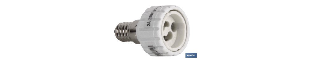 Portalámparas adaptador | Adapta de E27 a GU10/GZ10 | 2 A - 250 V~