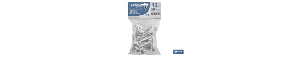 Pack de 12 Pinzas para sujetar manteles | Fabricadas en PVC blanco | Clips sujetamanteles flexibles y resistentes