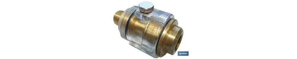 Filtro lubricante para engrase herramientas neumáticas con rosca 1/4 | Mini lubricador para herramientas neumáticas