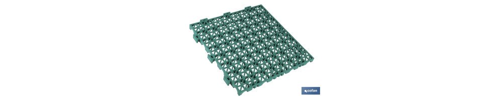 Loseta Alveolada | Set de 4 Unidades | Color Gris Oscuro | Material PVC | Medidas 33 x 33 x 2 cm