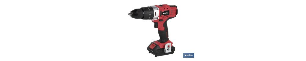 Taladro Percutor a Batería con 1300 rpm | Batería Li-ion de 20V - 1,5 Ah + Cargador incluidos