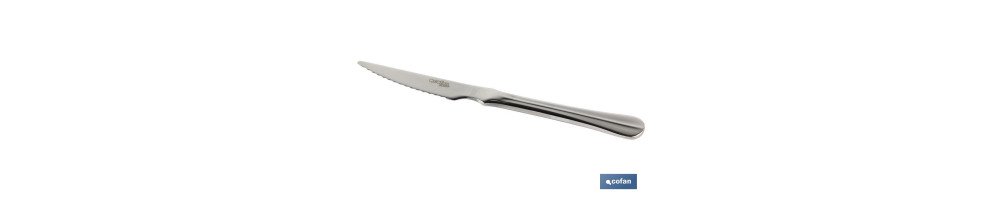 Cuchillo de Carne | Modelo Bolonia | Fabricado en Acero Inox 18/0 | Envase blíster 2 o 12 unidades